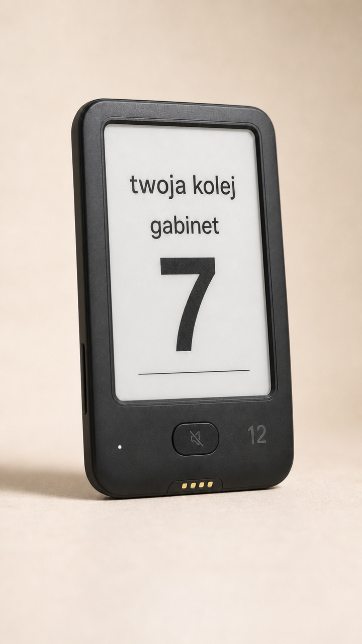 Pager — stan wywołania: twoja kolej, gabinet 7